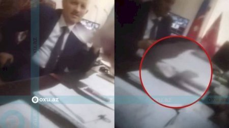 Azərbaycanda rüşvət alan məktəb direktorunun videosu yayıldı